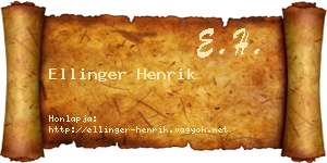Ellinger Henrik névjegykártya