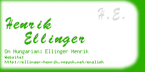henrik ellinger business card